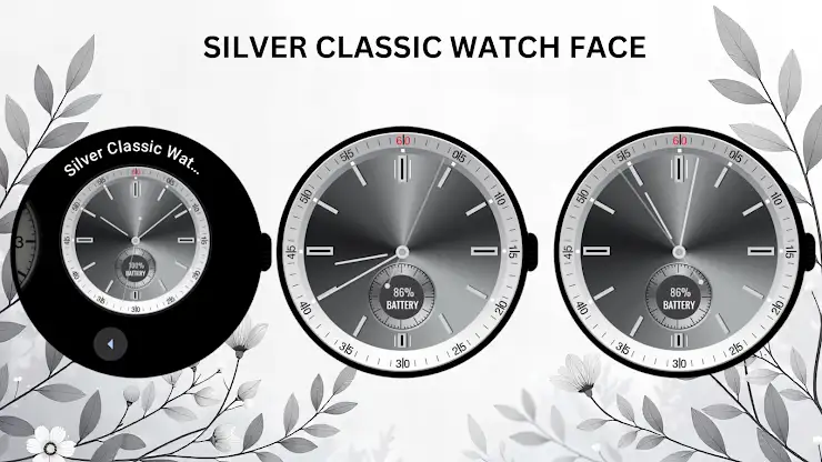 Silver Classic Watch Face screenshot 4
