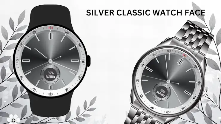 Silver Classic Watch Face screenshot 3