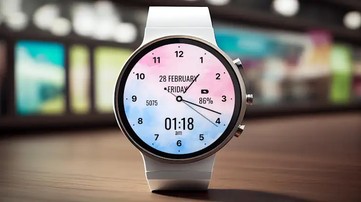 Soft Pink Blue Watch Face screenshot 1