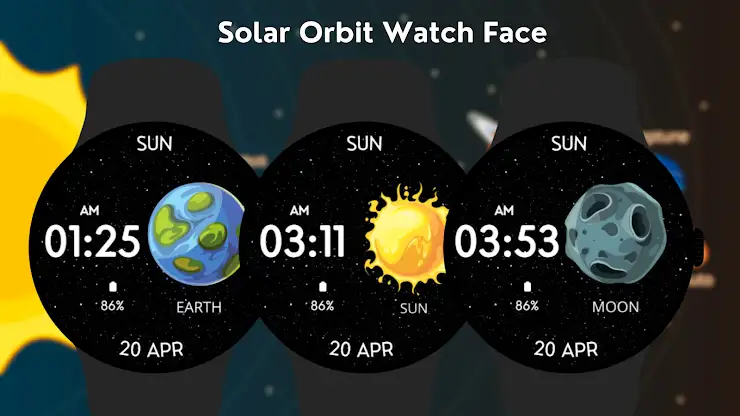 Solar Orbit Watch Face screenshot 7