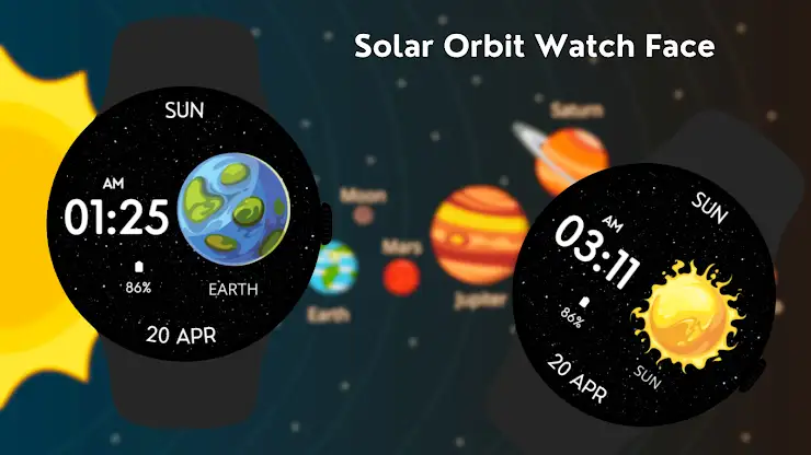 Solar Orbit Watch Face screenshot 2