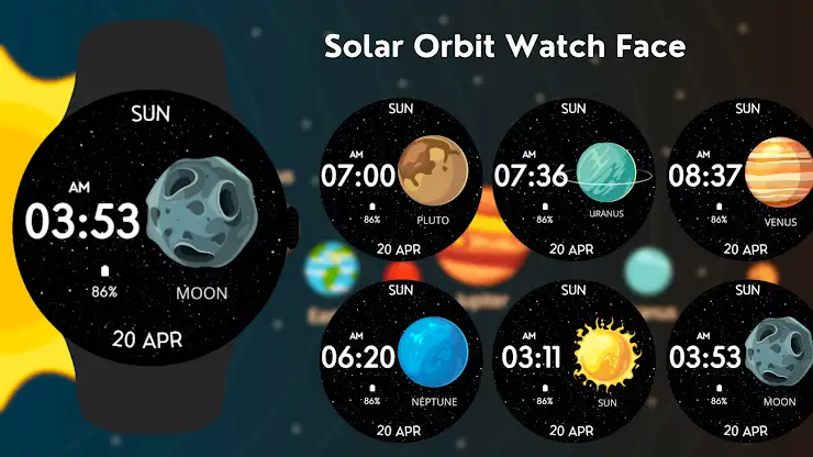 Solar Orbit Watch Face screenshot 6