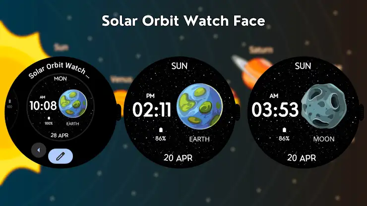 Solar Orbit Watch Face screenshot 3