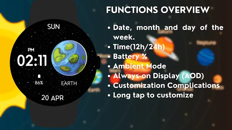Solar Orbit Watch Face screenshot 5