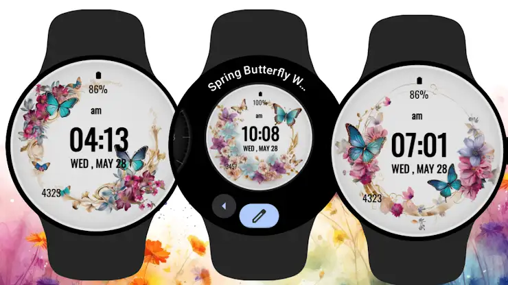 Spring Butterfly Watch Face screenshot 4