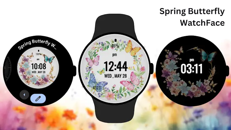 Spring Butterfly Watch Face screenshot 3