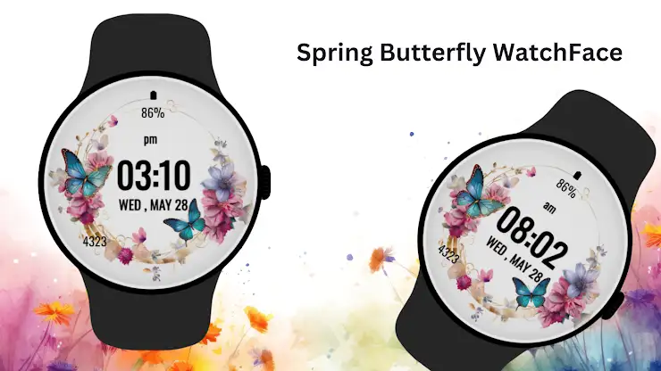 Spring Butterfly Watch Face screenshot 2