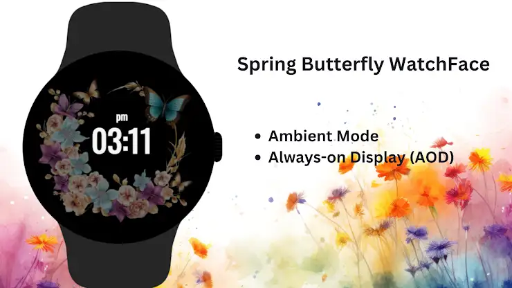 Spring Butterfly Watch Face screenshot 8