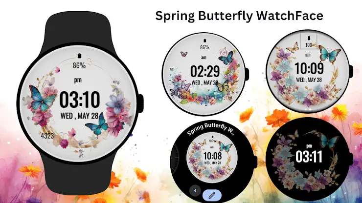 Spring Butterfly Watch Face screenshot 7