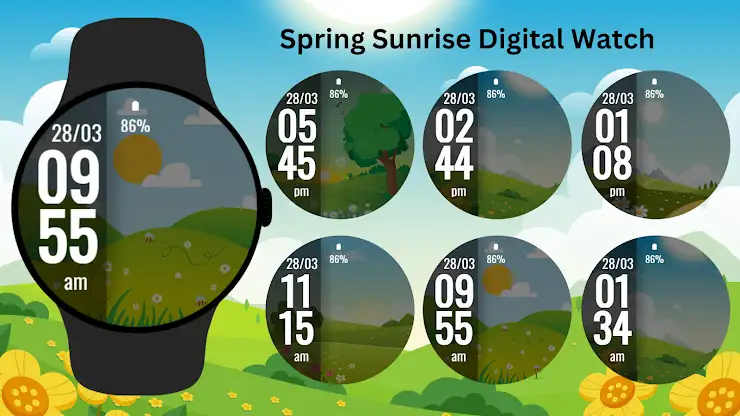 Spring Sunrise Digital Watch screenshot 7