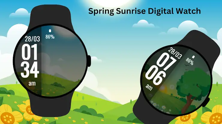 Spring Sunrise Digital Watch screenshot 2