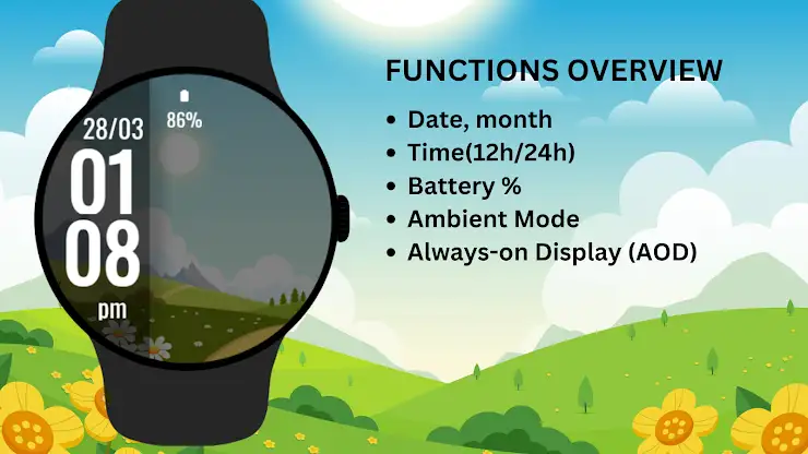 Spring Sunrise Digital Watch screenshot 6