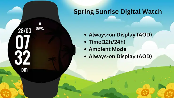 Spring Sunrise Digital Watch screenshot 8