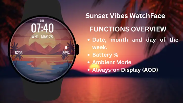 Sunset Vibes WatchFace screenshot 6