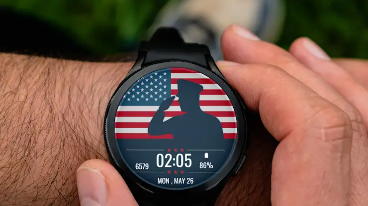 Memorial Flag Watch Face screenshot 1