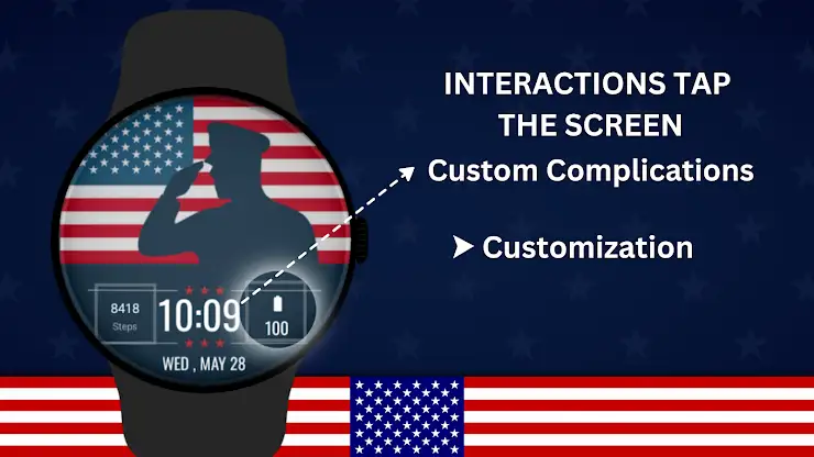 Memorial Flag Watch Face screenshot 5