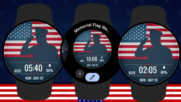 Memorial Flag Watch Face screenshot 4