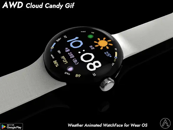AWD Cloud Candy Gif Watchface screenshot 3