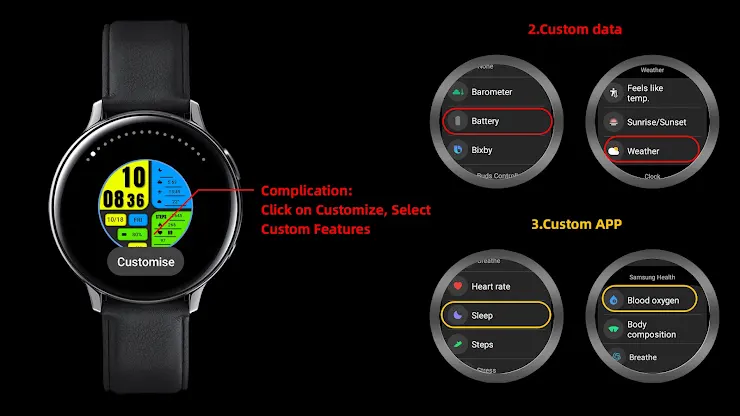 Big color blocks For Wear OS screenshot 2