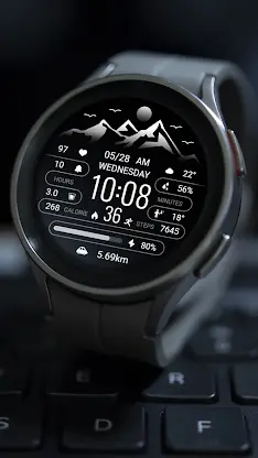Black White Mountain ZKinWatch screenshot 5