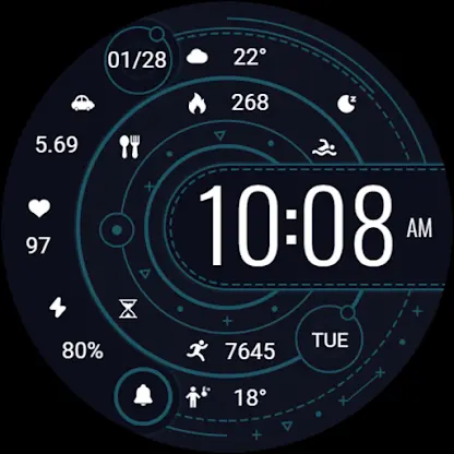 ZKin Watch Face Blue Firefly screenshot 7