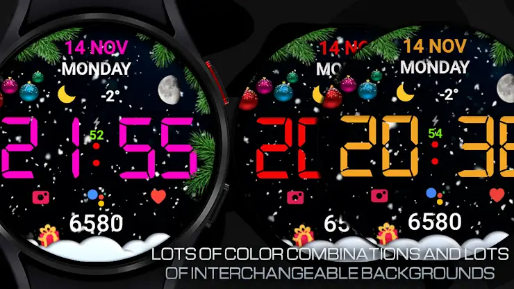 Christmas snow globe Watchface screenshot 2