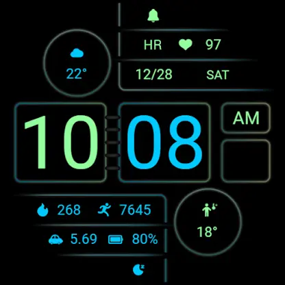 ZKin Watch Face Cyan Light screenshot 8