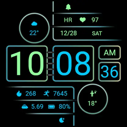 ZKin Watch Face Cyan Light screenshot 7