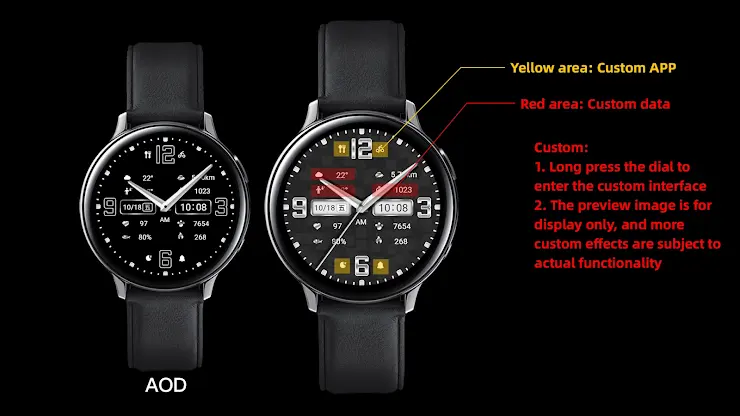 Dark texture quartz For WearOS screenshot 1