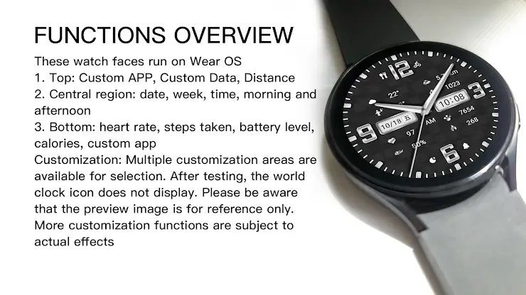 Dark texture quartz For WearOS screenshot 3