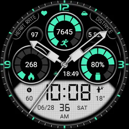 Elegant Green LCD DigitalWatch screenshot 7