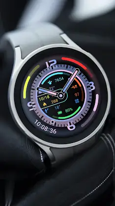 Flat Colorful Black For WearOS screenshot 1
