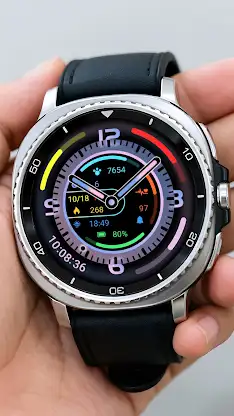Flat Colorful Black For WearOS screenshot 2