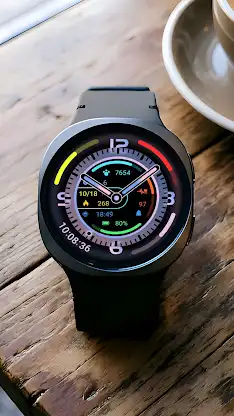 Flat Colorful Black For WearOS screenshot 5