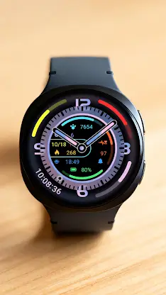 Flat Colorful Black For WearOS screenshot 7
