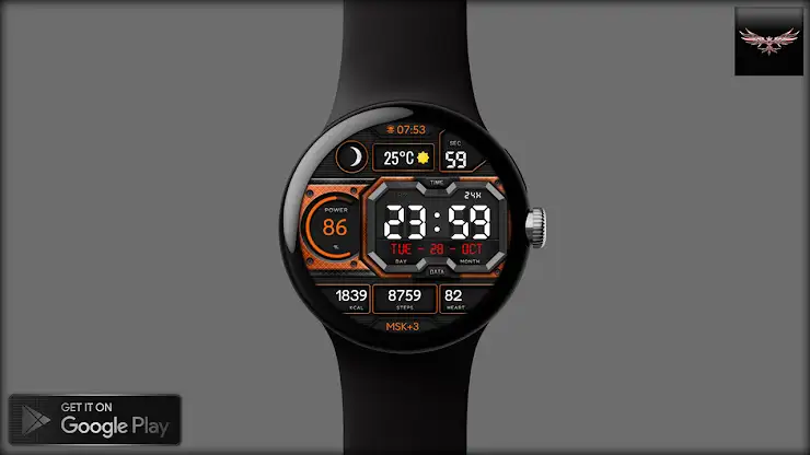 Flux Digital Watch Face screenshot 1