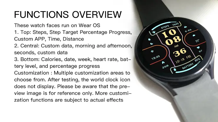 Functional Glow Line Wear OS screenshot 3