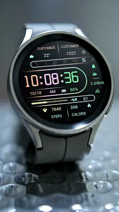 Gradient Light Lines Wear OS screenshot 2