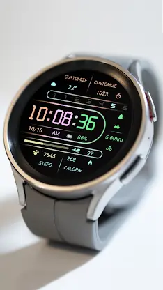 Gradient Light Lines Wear OS screenshot 7