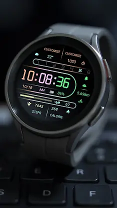 Gradient Light Lines Wear OS screenshot 8