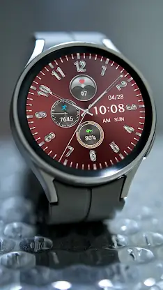 Ink Crimson Quartz For Wear OS screenshot 4