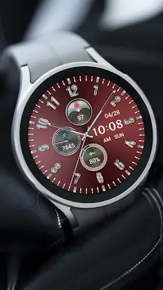 Ink Crimson Quartz For Wear OS screenshot 5