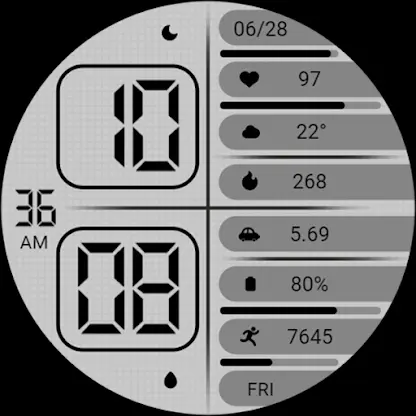 ZKin Watch Face Monochrome LCD screenshot 6