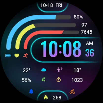 ZKin Watch Face Neon Function screenshot 7