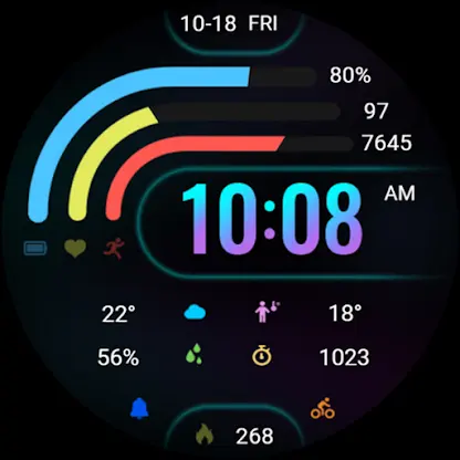 ZKin Watch Face Neon Function screenshot 8
