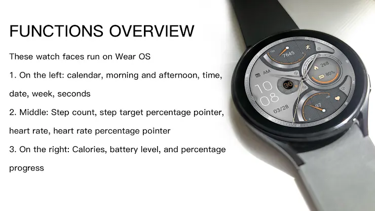 Orange Silver For Wear OS screenshot 1