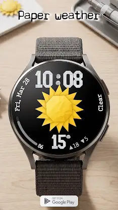 Paper weather Watch face screenshot 2