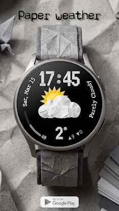 Paper weather Watch face screenshot 1