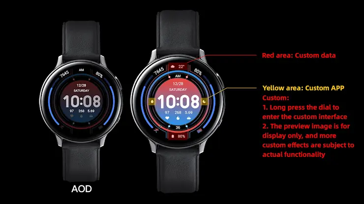 Red Blue Arc String For WearOS screenshot 1