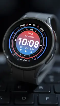 Red Blue Arc String For WearOS screenshot 8